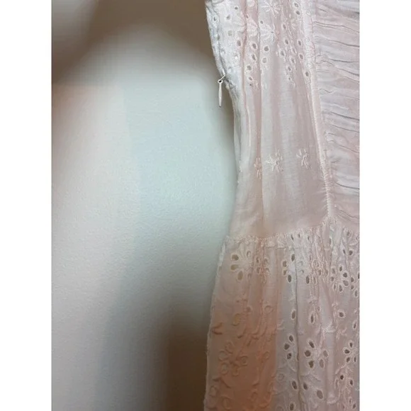 LoveShackFancy Preslina Dress True White Eyelet Lace Mini Square Neck Size 2 NEW - Picture 10 of 12